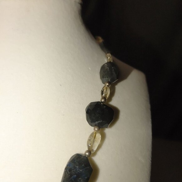 Sterling Silver Labradorite Necklace Blue Large Stone Artisan Natural Gemstone - Picture 15 of 16